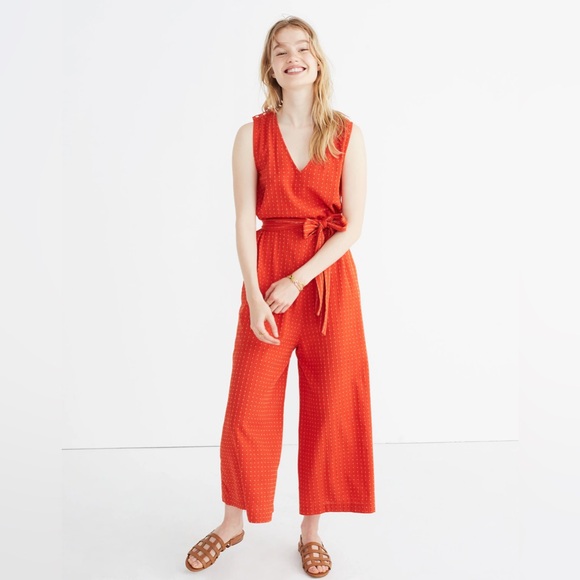 Ace & Jig Alley Jumper Sriracha Size Small Jumpsuit NWT Red Orange‎ Striped - Picture 17 of 17